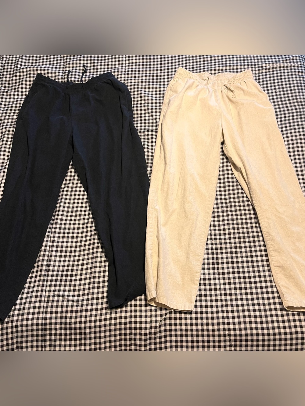 Woman Within Relaxed Pull-On Joggers - Black & Cream